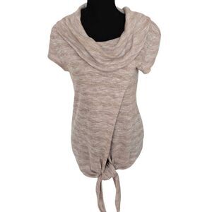 Kokoon Womens Lightweight Cap Sleeve Cowl Neck Sweater Beige White Large